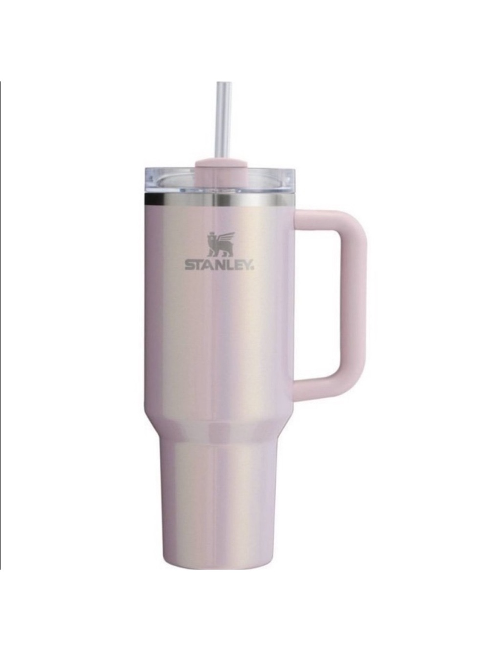 Stanley Iridescent Light Pink Travel Tumbler with Handle